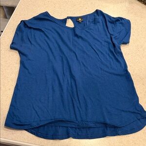 Elegant Blue Short Sleeve Women's Top